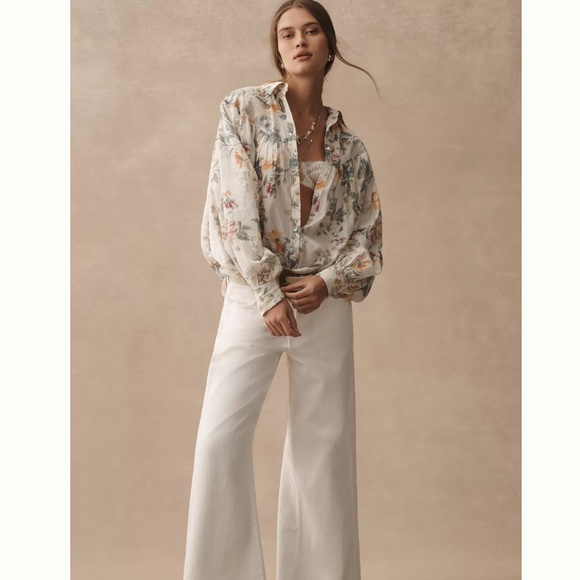 NWT ANTHROPOLOGY Pilcro Batwing Yoke Blouse Size US LP - Picture 4 of 6